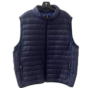 FUSI Men’s Navy Blue Down Insinuated Zip Vest Jacket Lightweight 2XL Pockets